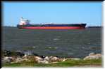 C Ship exiting Galveston Harbour