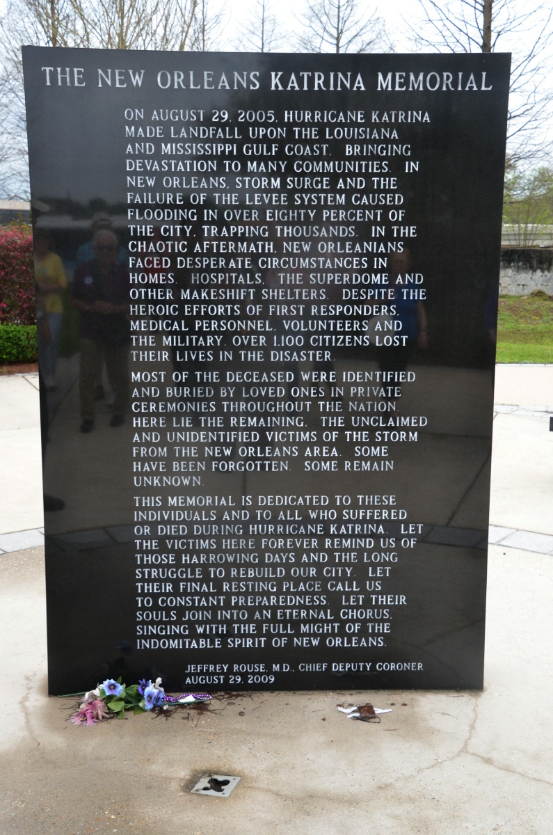B 2005 Hurricane Katrina Memorial