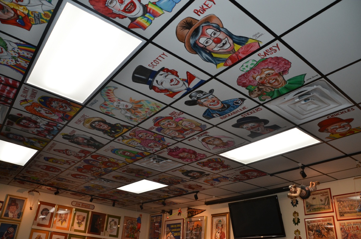 J Lake Placid Toby's Clown School ceiling